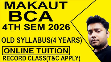 MAKAUT BCA 4TH SEM 2026 ONLINE TUITION CLASS STARTS