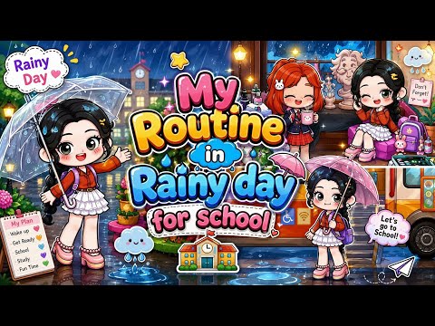 🌧️☔ My Rainy Day School Routine 🏫💖 | Cozy & Aesthetic School Day 🌈✨