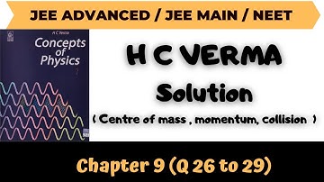 H.C Verma Solutions|Chapter 9 |Centre of mass , momentum, collision |Question No 26 to 29