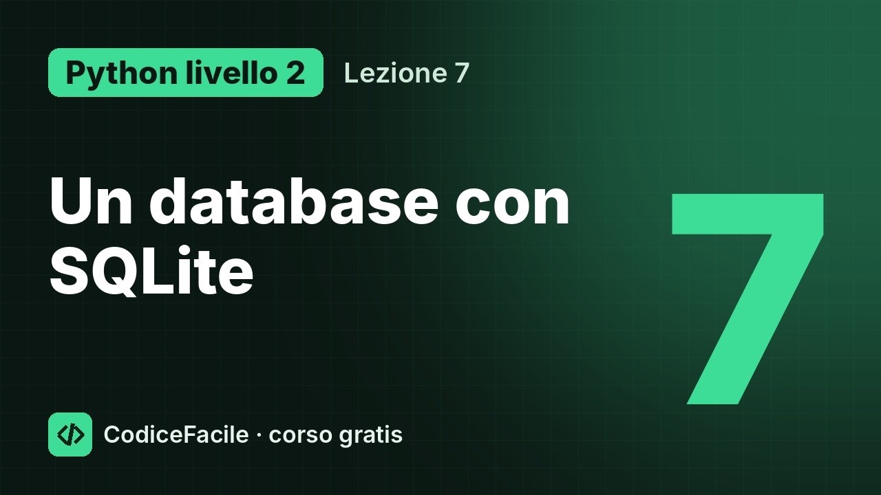 Corso Python livello 2 #7 – Un database con SQLite - YouTube