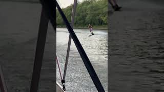 40 hp Mercury outboard jet on a 1652 pulling a Ronix fun board.