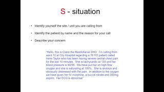 SBAR handover/communications skills