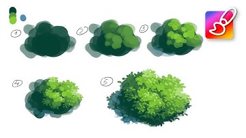 How To Paint Bushes and Foliage (For Beginners) - Digital Painting Process | Photoshop Tutorial