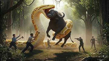 Brave Heroes Save Hyperactive Buffalo from Giant Python