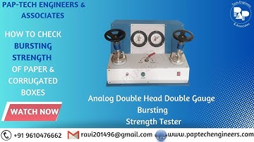 DOUBLE HEAD DOUBLE GUAGE BURSTING STRENGTH TESTER || ANALOG BURSTING STRENGTH TESTER ||PAP-TECH MAKE