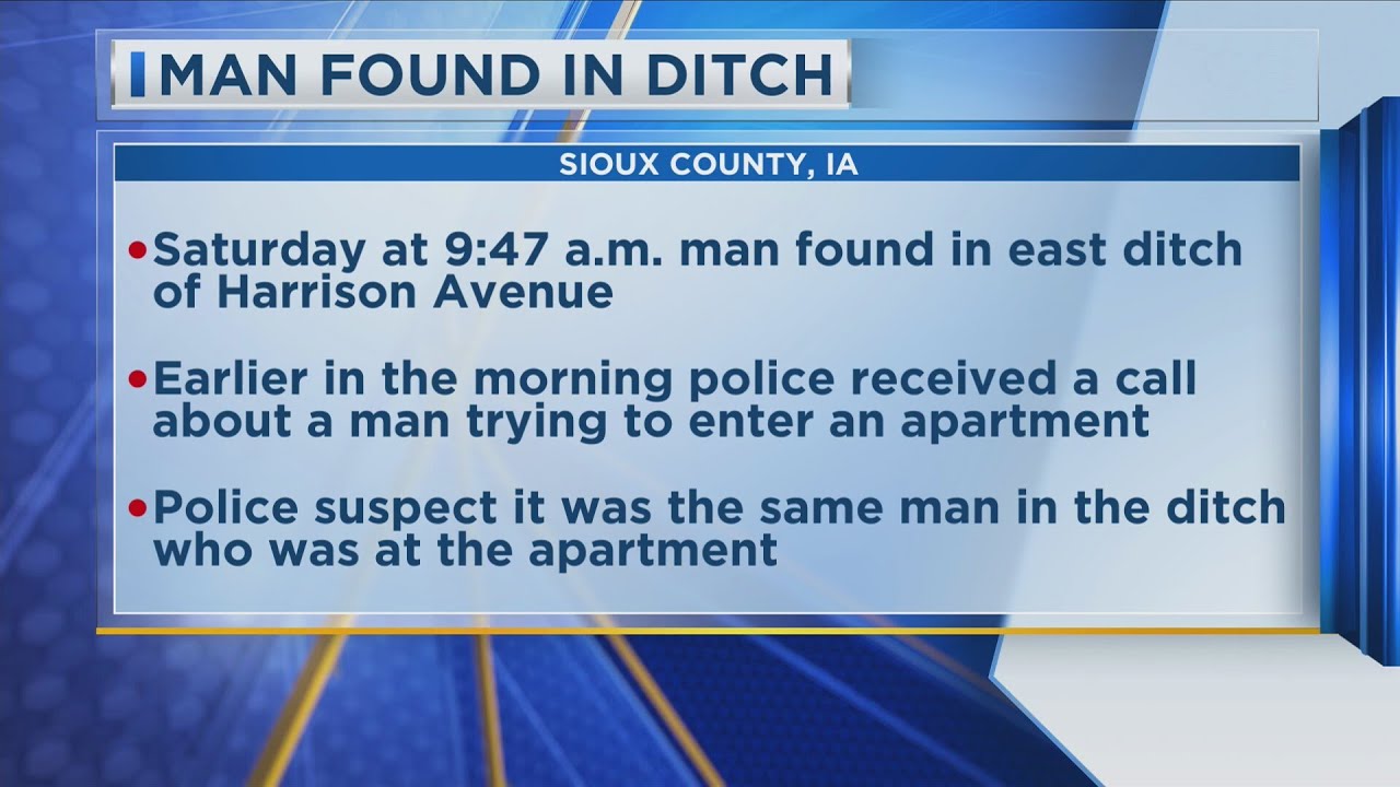 Man Found in Ditch in Sioux County - YouTube