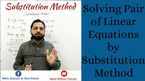Class 10 Maths Ex 3.3 Q1 Parts i & v Solve pair of linear equations by Substitution Method