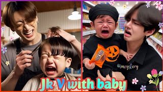 (jungkook 💕 V 💕with 💕baby) #teakook #yoonmin #jhope #namjin #bts screenshot 4