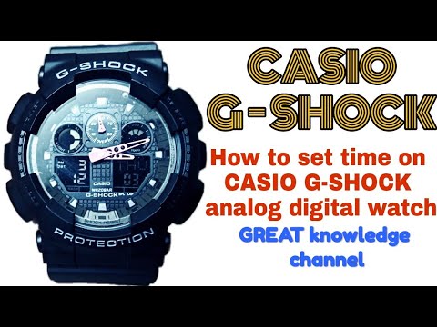 casio analog digital watch set time