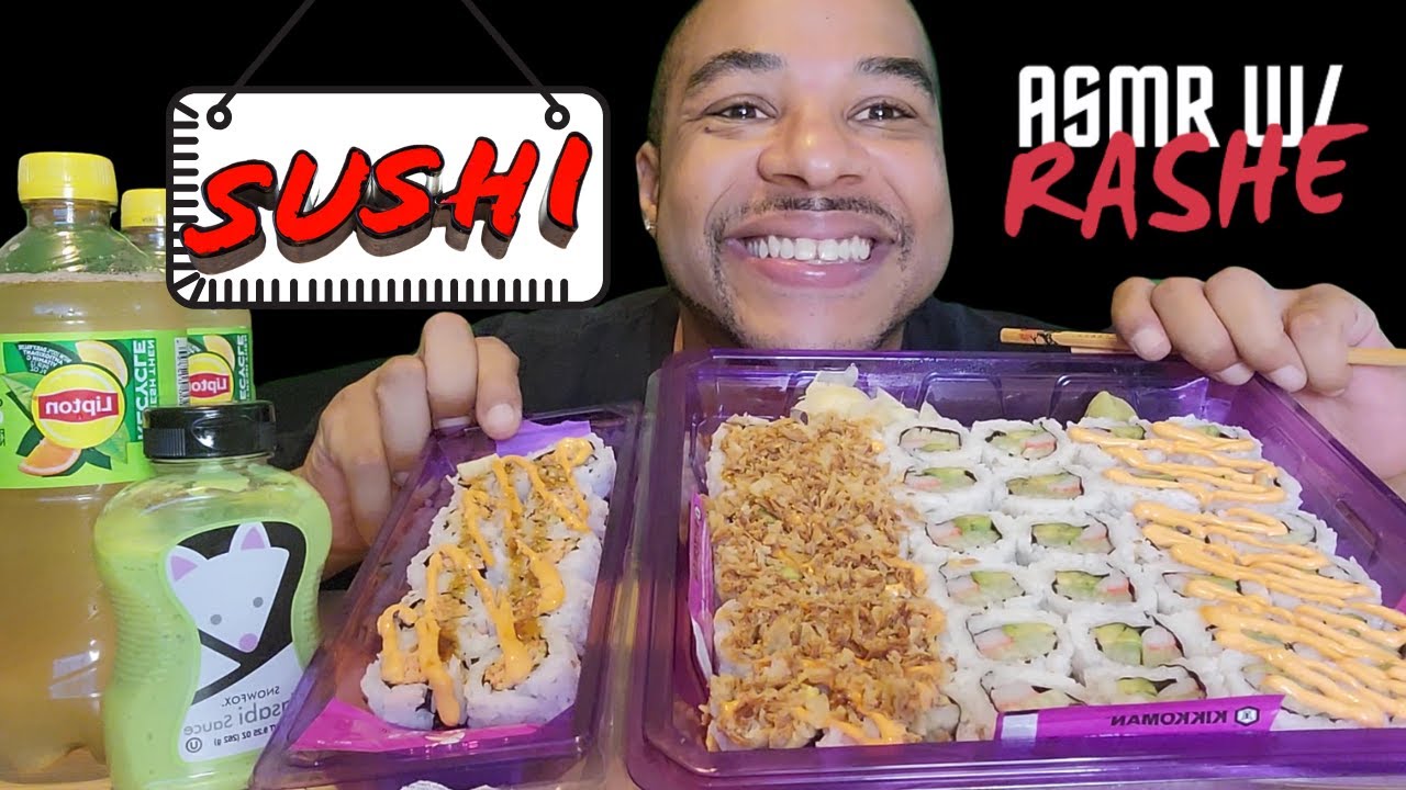 ASMR EATING SUSHI SAMURAI PARTY TRAY🍣🥢| SPICY CALI ROLL, CRUNCY CALIFORNIA ROLL & CAJUN CALI ROLL😋