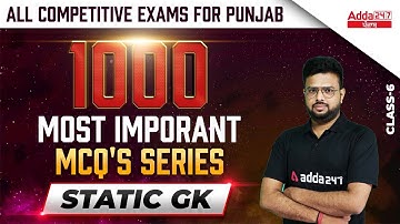 PSSSB Excise Inspector, VDO, Forest Guard 2022 | Static GK | 1000 MOST IMPORTANT MCQ