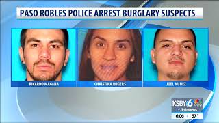 Paso Police arrest three suspects on burglary charges