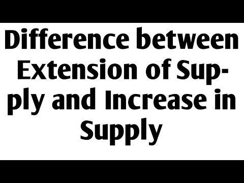 Difference between Extension of Supply and Increase in Supply