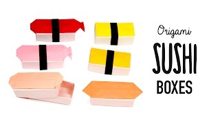 Origami Sushi Boxes Tutorial - DIY - Paper Kawaii