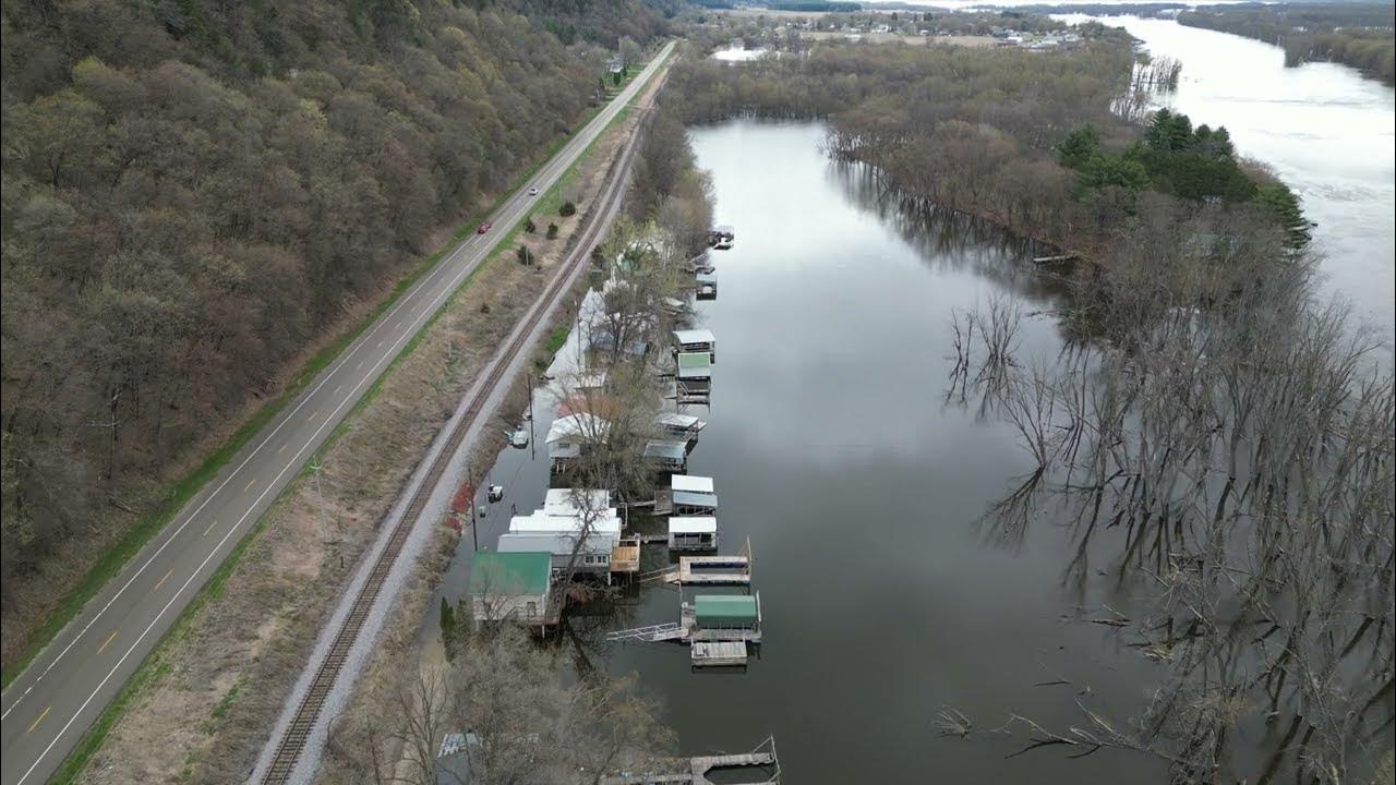Mississippi River Flooding 2023. Taylor's Cabin Area. Harpers Ferry