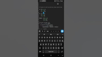 Python Program To Add Two Matrices