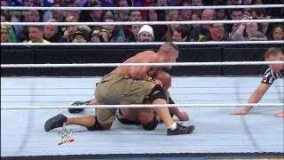 John cena battles the rock for wwe championship at wrestlemania
29.more - http://www.wwe.com/