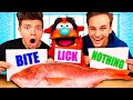 EXTREME Bite, Lick, Nothing Challenge with PRESTON!  *GROSS*