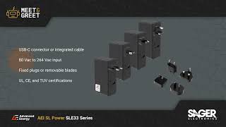 SL Power SLE33 Series 33W USB-C Medical & ITE Power Adapters