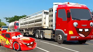 Download lagu Wow Ada Truk Kontainer Besar, Bus Telolet Basuri, Truk Oleng Joget, Truk Pasir Robot  Frank VS Tayo