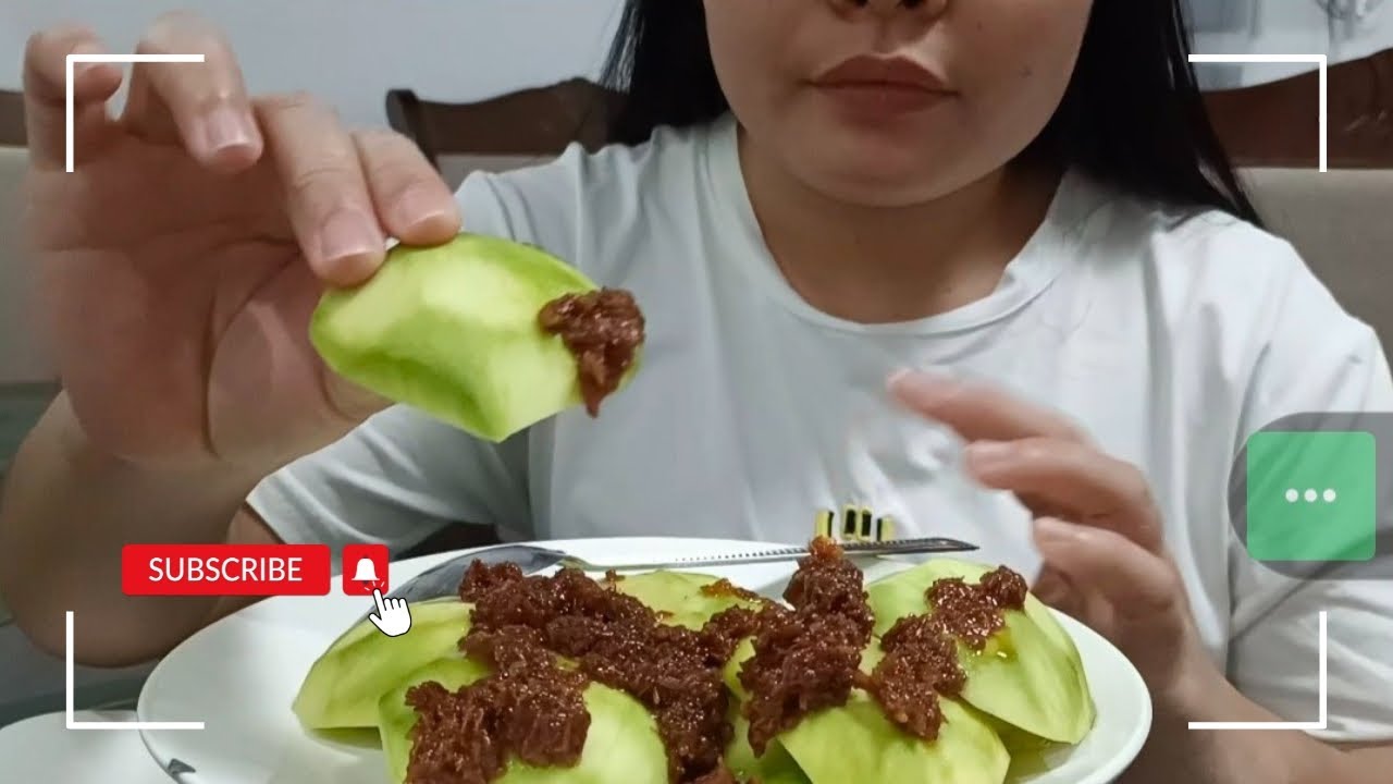 ASMR || EATING GREEN MANGO WITH BAGOONG ALAMANG || MUKBANG