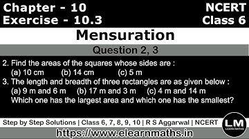 Mensuration | Class 6 Exercise 10.3 Question 2 - 3 | NCERT | Learn Maths