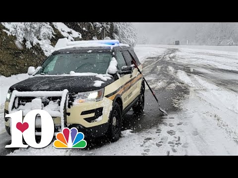 Tennessee trooper digs out cars and semi-trucks stuck in the snow