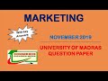 Marketing November 2019 question paper with answers - University of Madras