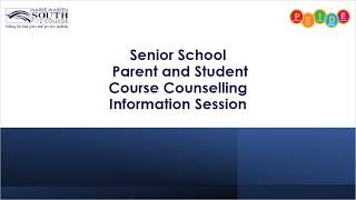 Narre Warren South P-12 College parent and student course counseling information session.