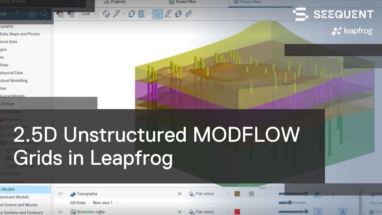 2.5D Unstructured MODFLOW Grids in Leapfrog - YouTube