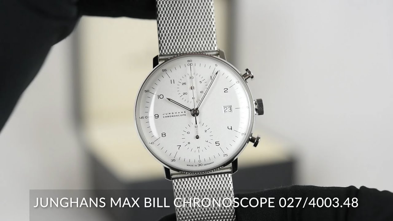 Junghans Max Bill Chronoscope 027/4003.48 - YouTube