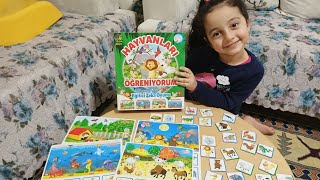 Hayvanları Öğreniyorum Eğitici Zeka Oyunu | Tombala Şeklinde Hayvanları Bulduk | AİLE HAFIZA OYUNU screenshot 2