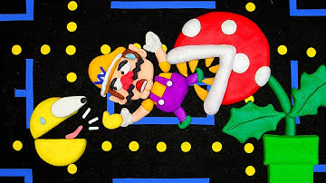 Pacman Stop Motion ASMR ⚔️ Pacman Helps Mario Defeat Wario - Funny Pacman 2025