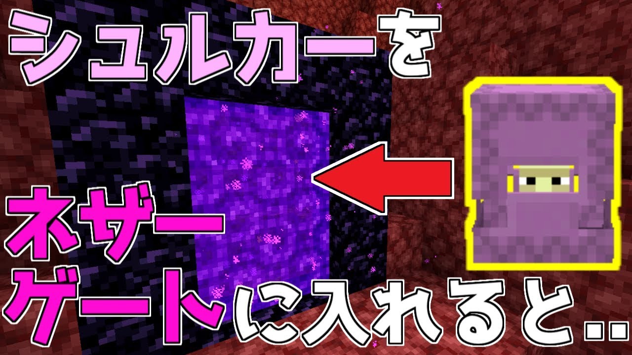 シュルカーをネザーゲートに通すと シカとペコの仲良しminecraft 54 Youtube