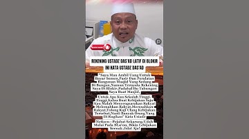 Rekening Ustadz Das