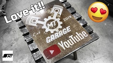 Custom Metal Garage Sign Using Oramask & Spray Paint