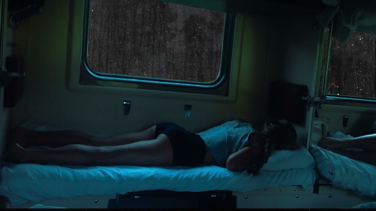Train Travel On Rainy Day - Sleep In The Atmosphere of The Train with Rain Falling On Train Window