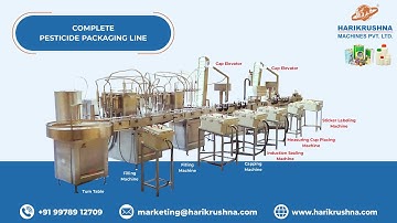 Automatic Pesticide Packaging Line - Filling, Capping & Labelling Machine