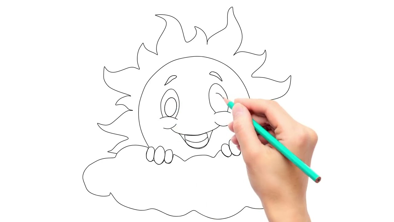 Sun Drawing// How to Draw Sun  Step by Step//🌞@babylearningindia