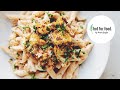 roasted cauliflower alfredo penne pasta | hot for food