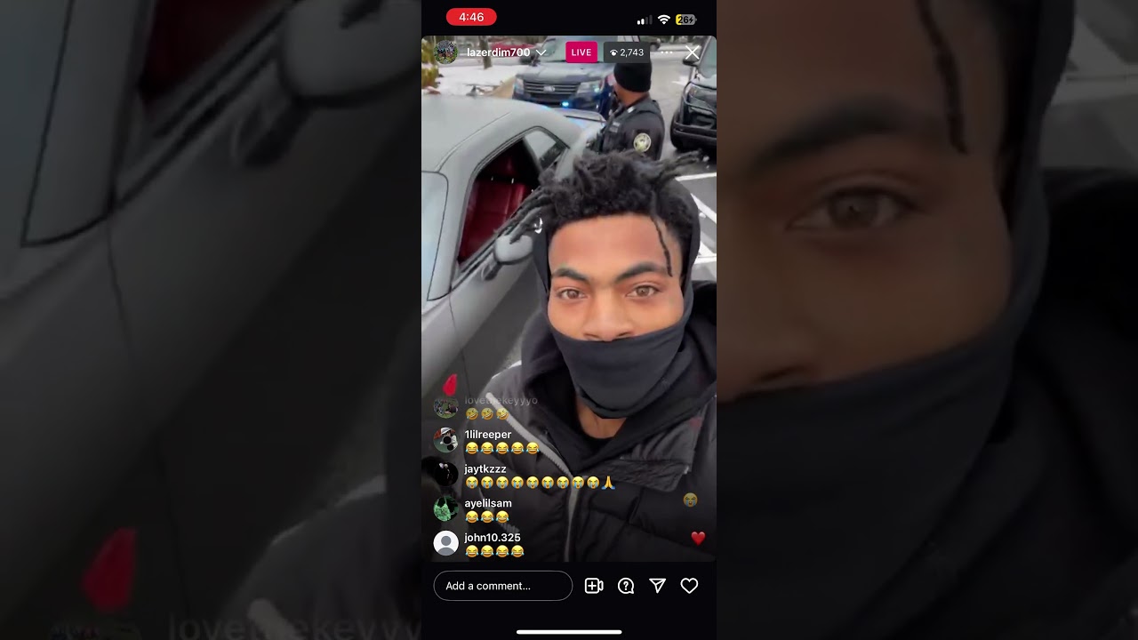 Lazerdim700 pulled over by same officer that said he cant go back to his hood😂😂 