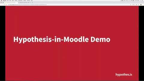 Hypothesis in Moodle