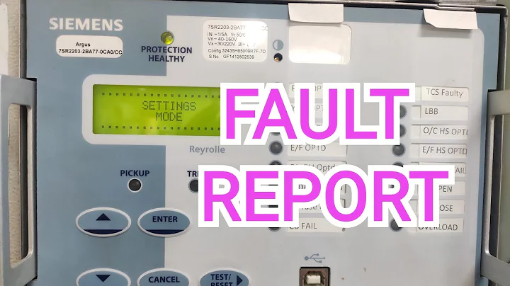 View Fault Report in Siemens Argus 7SR2203 Relay