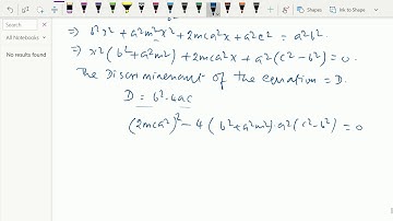 Co ordinate geometry : - ( Condition of tangency of an ellipse and a line ) -  105.