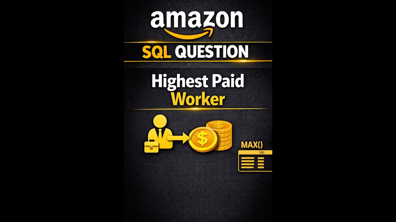 Amazon SQL Question 3 : Worker with Highest Salary - YouTube