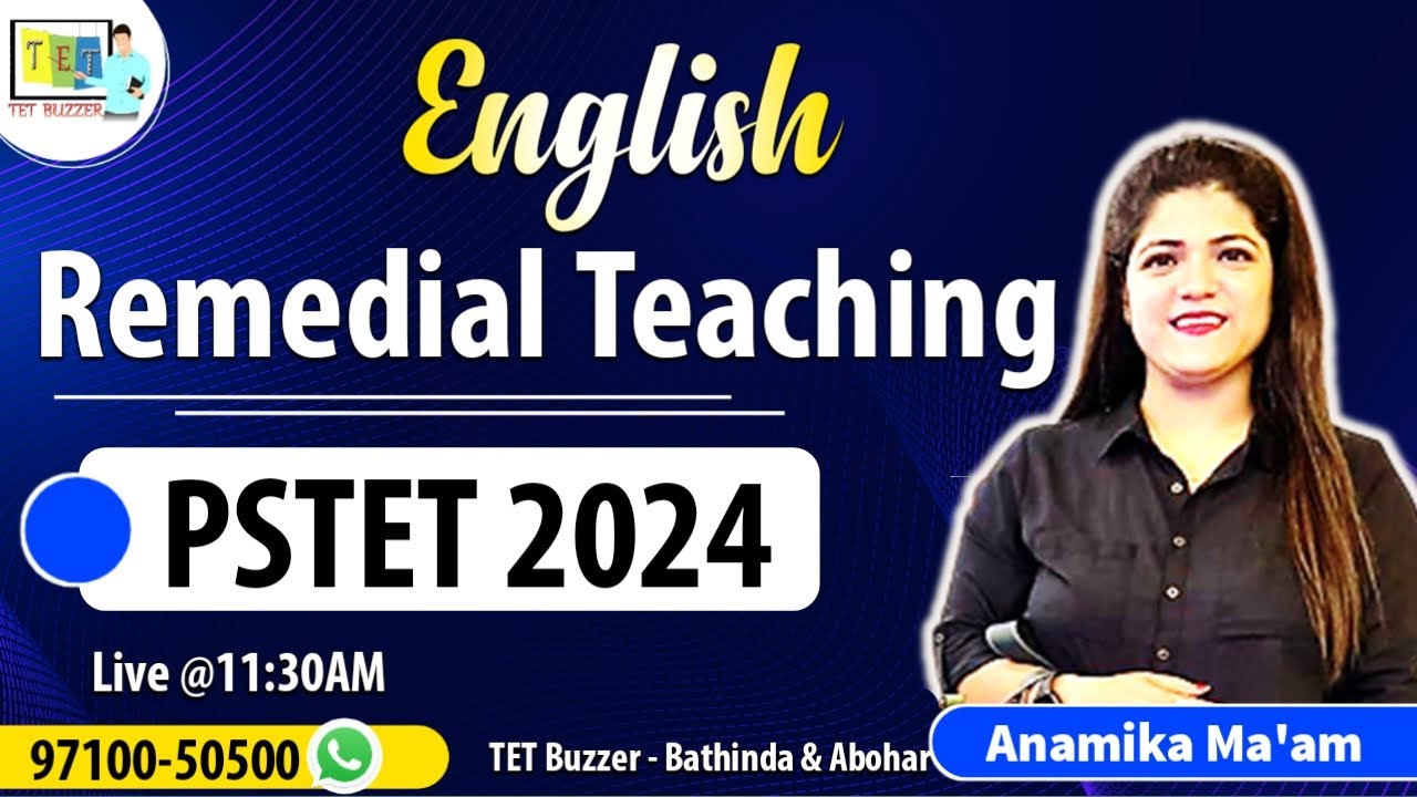 PSTET 2024 | English Pedagogy - Remedial Teaching | TET BUZZER