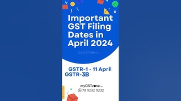 GST Return Filing Due Dates in April 2024