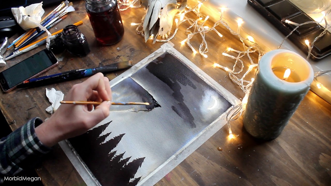 Creepy Forest Painting Time Lapse