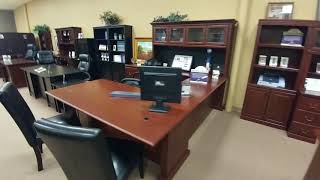 Sauder Orchard Hills Entertainment Credenza, Milled Cherry Sauder Office Furniture