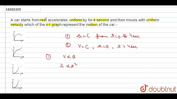 A car starts from erest accelerates uniform by for 4 second and then moves with uniform velocity